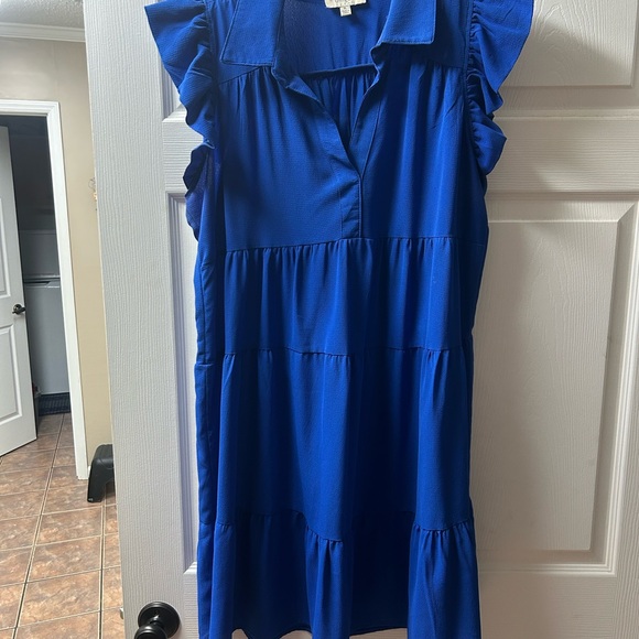 Umgee Dresses & Skirts - Umgee Cobalt Blue Ruffle Sleeve Mini Dress